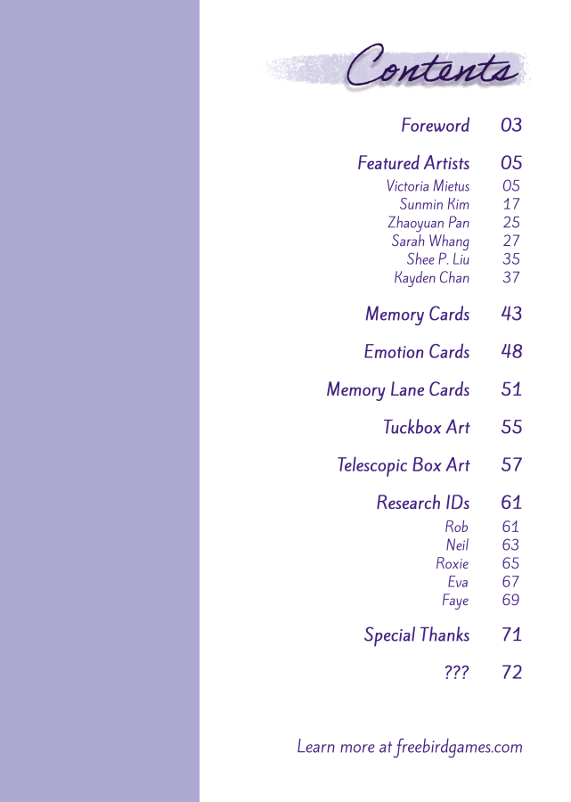 Table of Contents